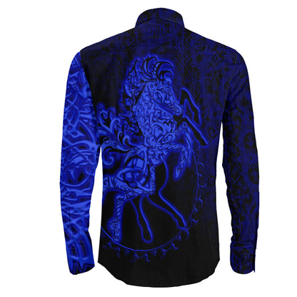 Sleipnir Blue Long Sleeve Button Shirt