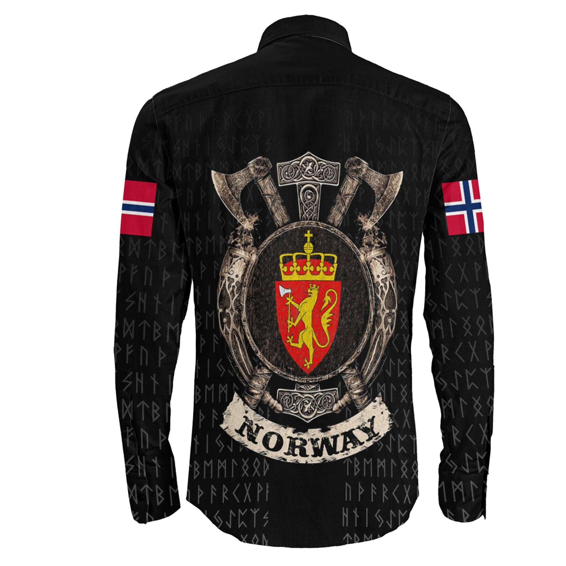 Viking Norway Shield Long Sleeve Button Shirt A31