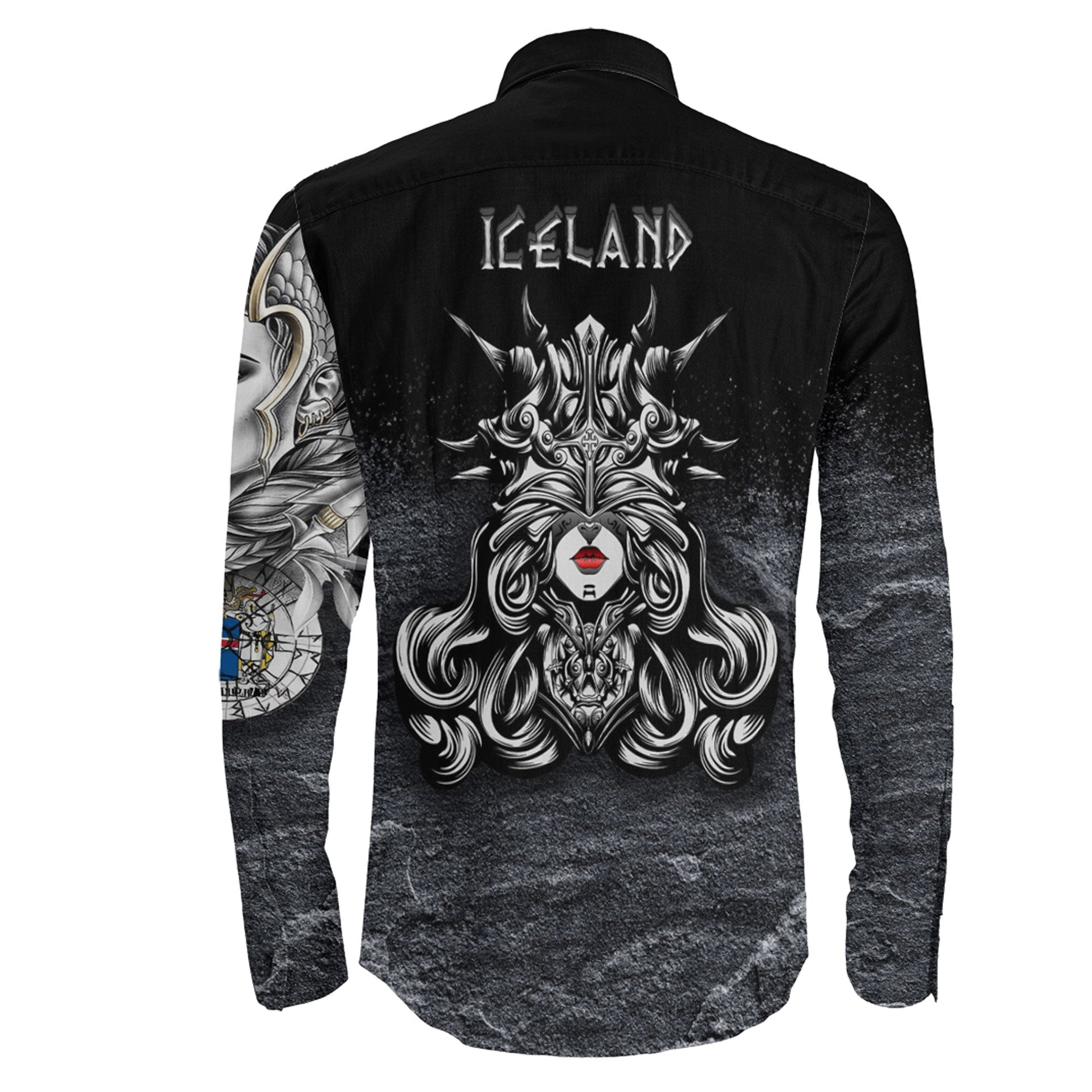 Iceland Valkyries Viking Country Long Sleeve Button Shirt