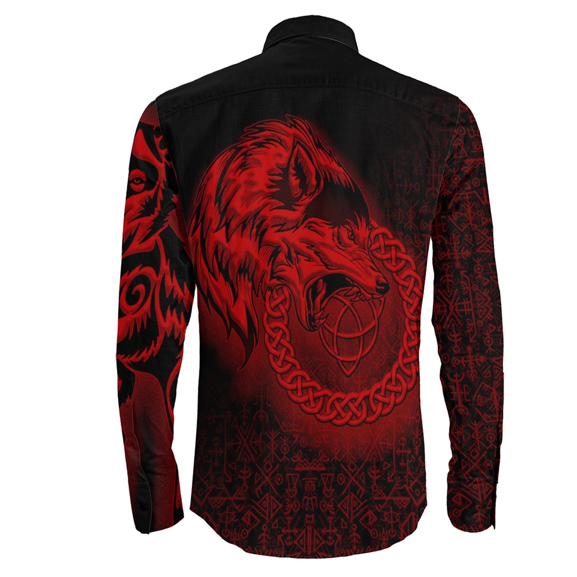 Legendary Wolf Red Long Sleeve Button Shirt