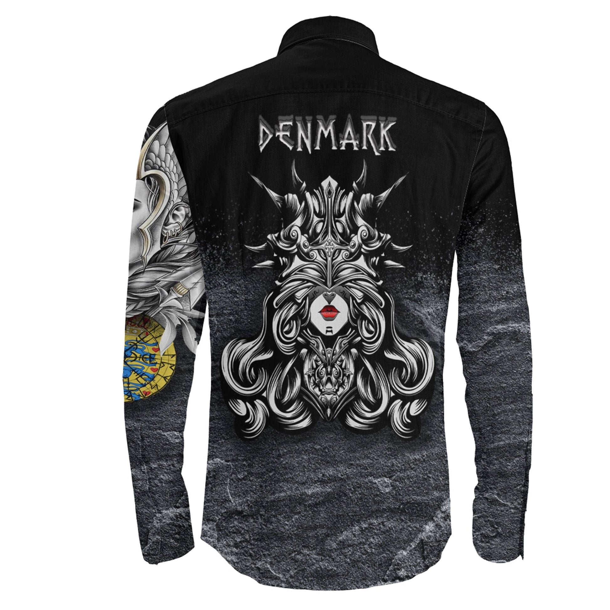 Denmark Valkyries Viking Country Long Sleeve Button Shirt