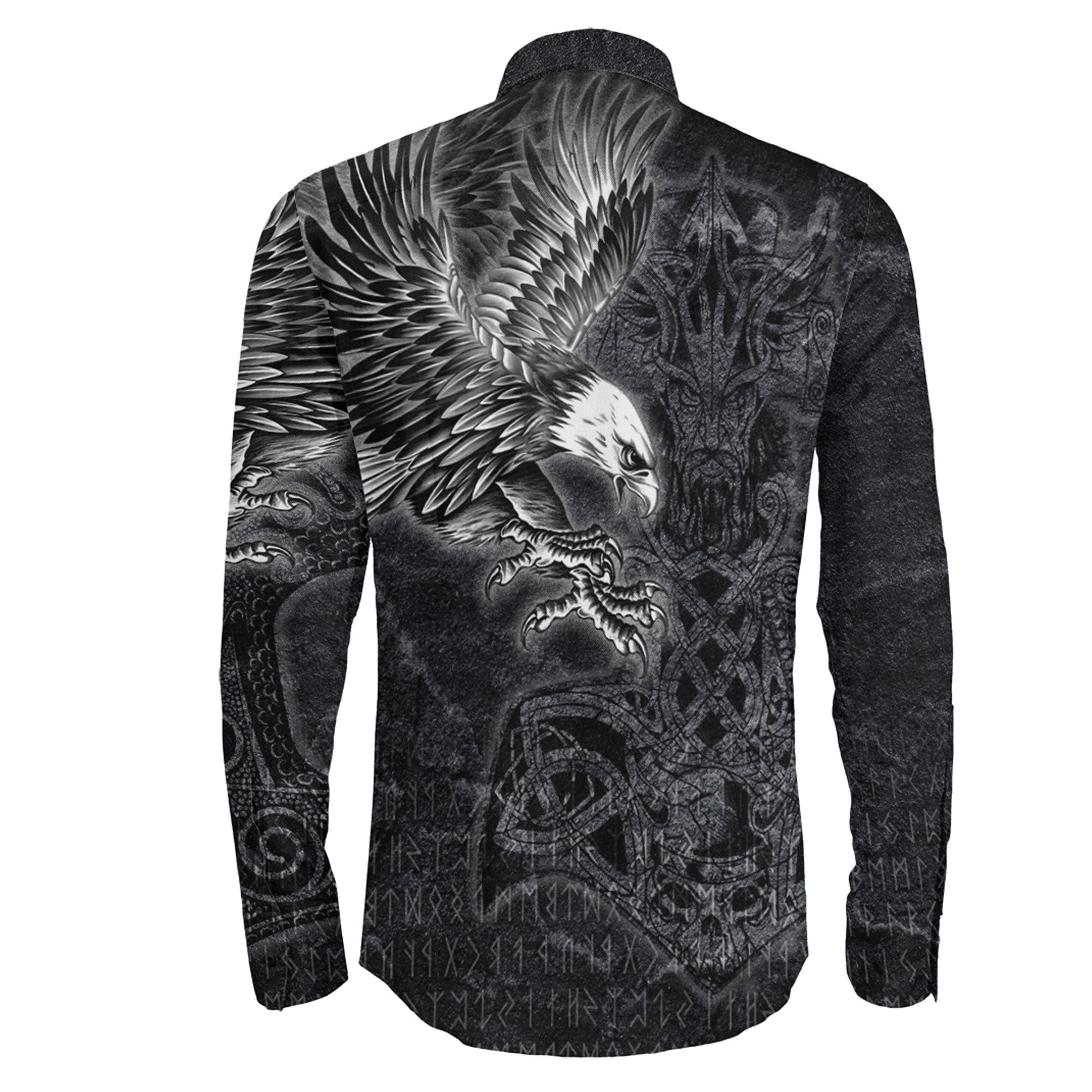 Raven Mjolnir Long Sleeve Button Shirt
