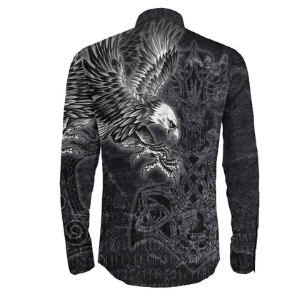 Raven Mjolnir Long Sleeve Button Shirt