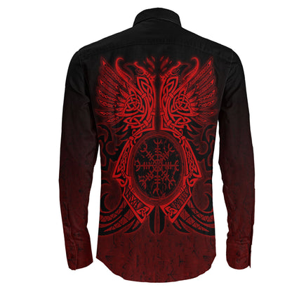 Two Raven Cletic Red Long Sleeve Button Shirt