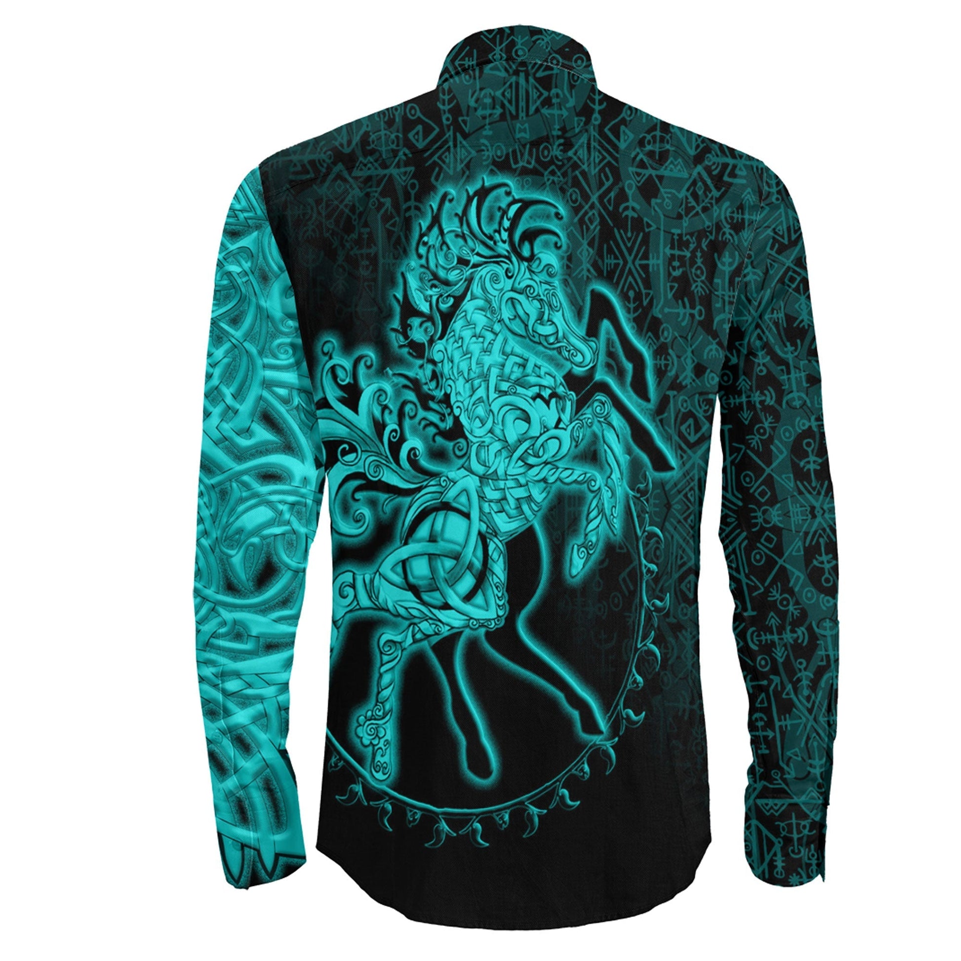 Sleipnir Turquoise Long Sleeve Button Shirt