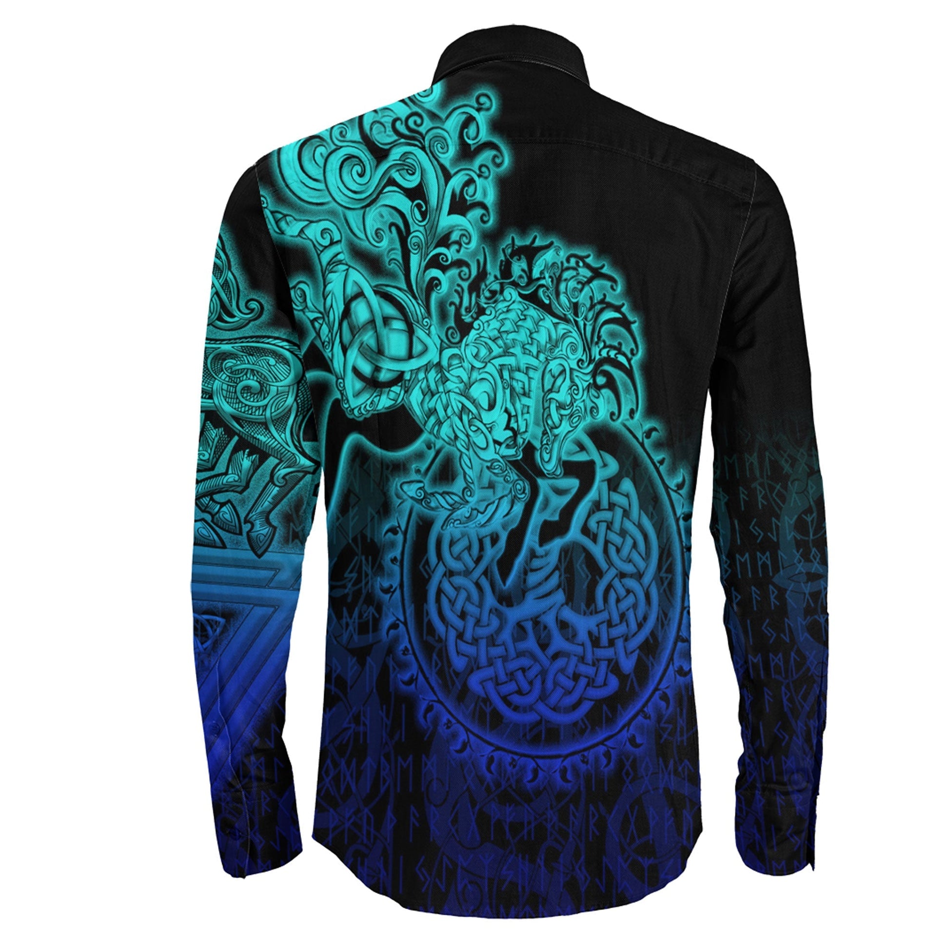Sleipnir Special Blue Viking Long Sleeve Button Shirt