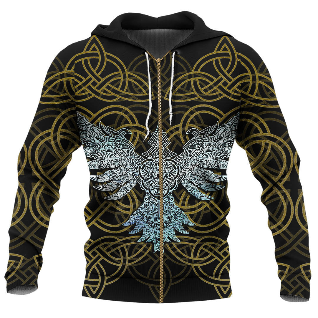 Raven With Gold Background