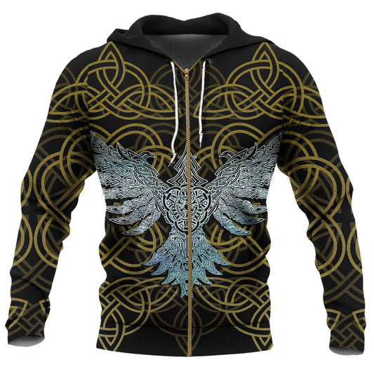 Raven With Gold Background