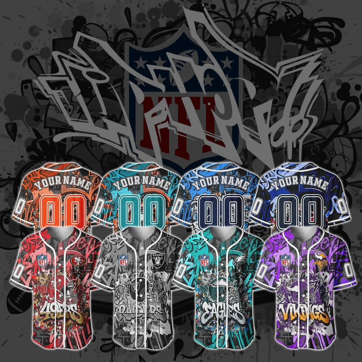 NFL Graffiti Baseball Jersey Limited Edition