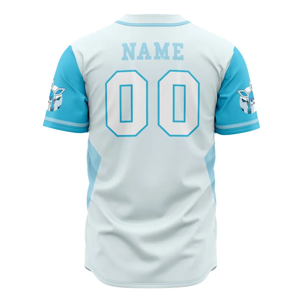 Personalized Glaceon Eeveelution Pokemon Baseball Jersey