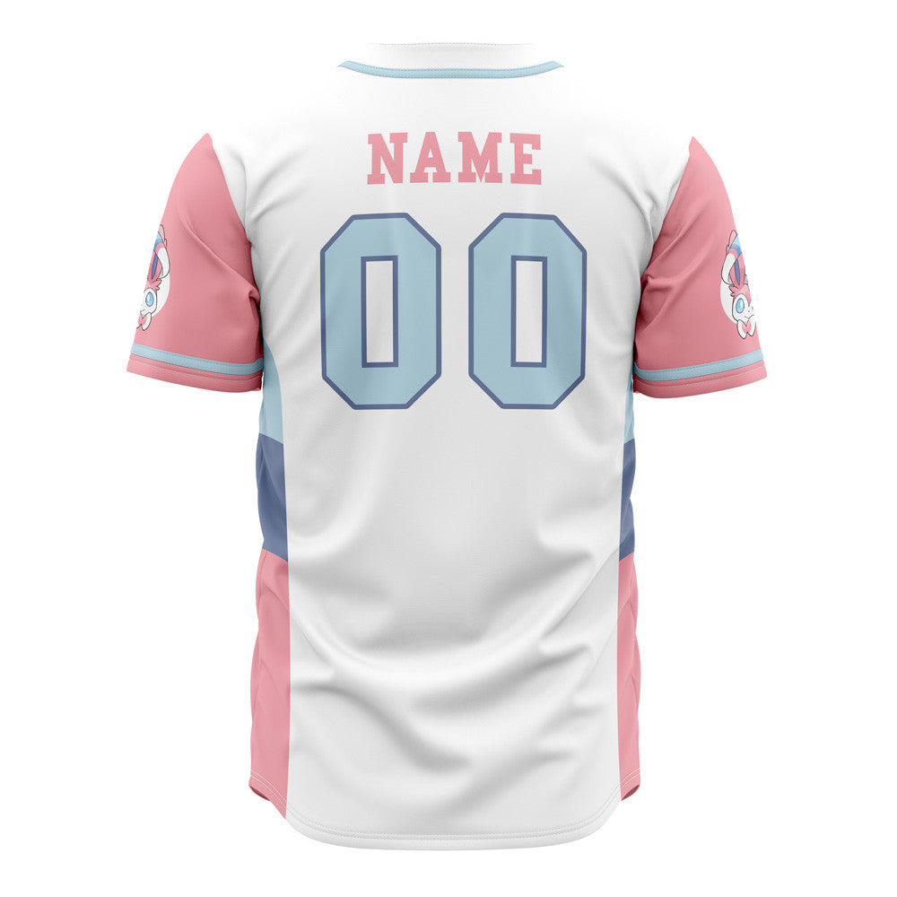 Personalized Sylveon Eeveelution Pokemon Baseball Jersey