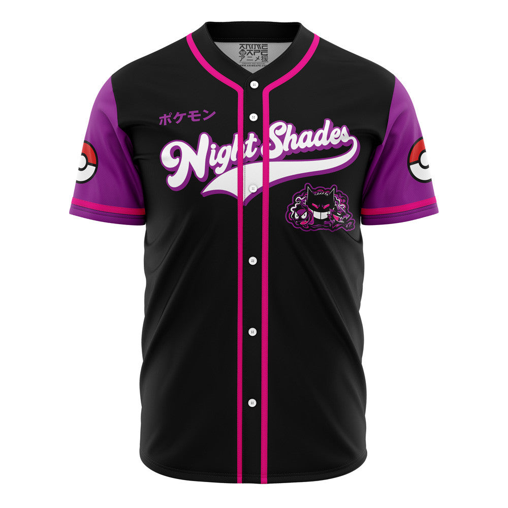 Personalized Night Shades Ghost Type Pokemon Baseball Jersey