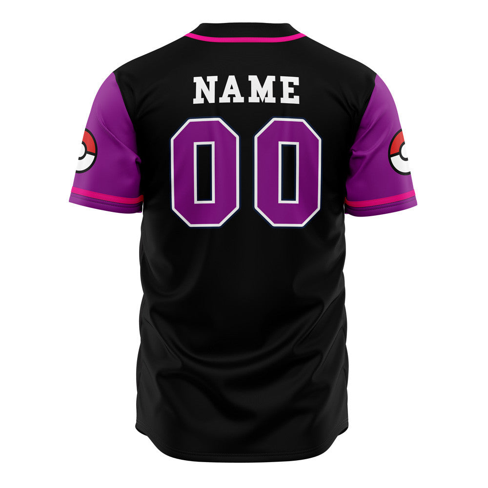 Personalized Night Shades Ghost Type Pokemon Baseball Jersey