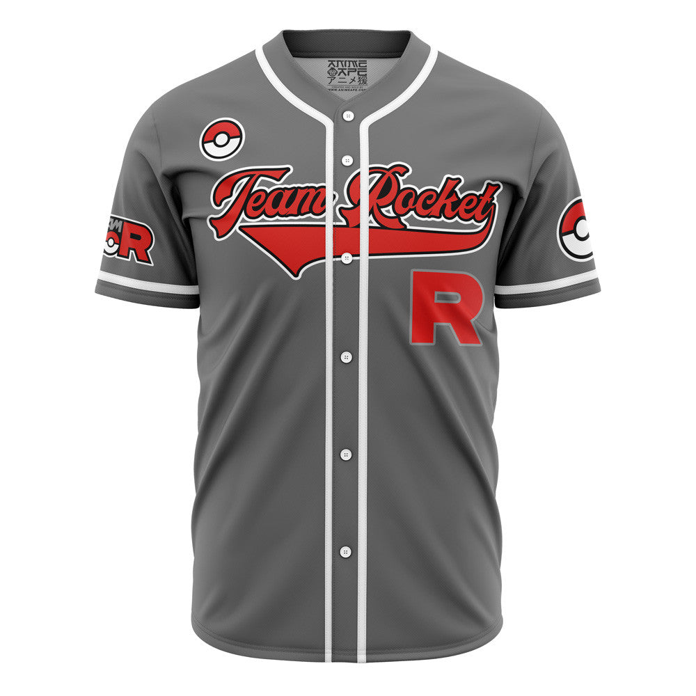 Personalized Team Rocket Grunt Gray Pokemon Baseball Jersey