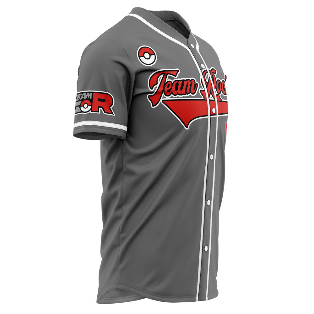 Personalized Team Rocket Grunt Gray Pokemon Baseball Jersey