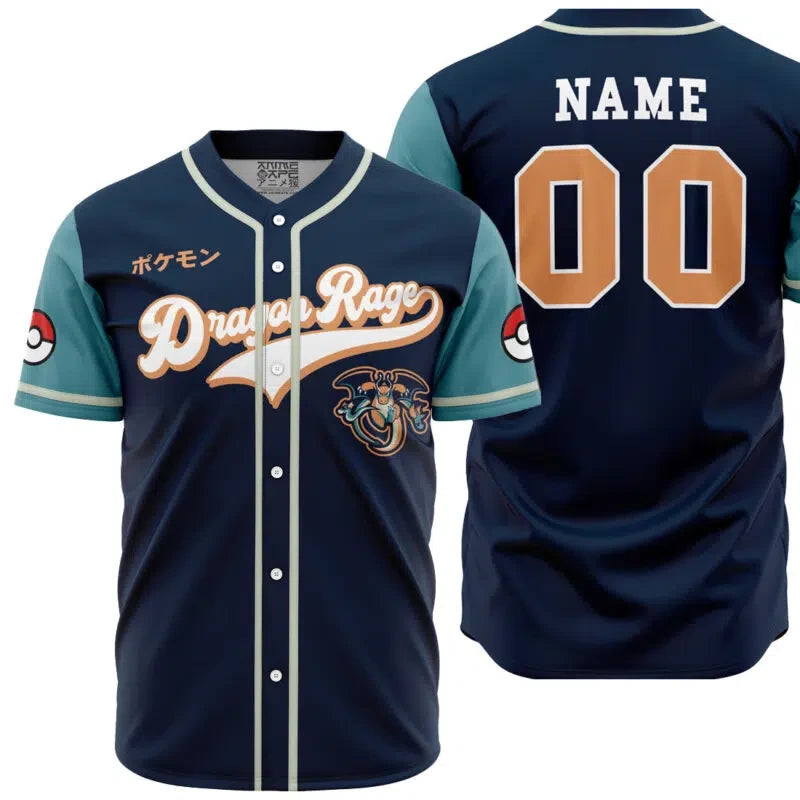 Personalized Dragon Rage Dragon Type Pokemon Baseball Jersey