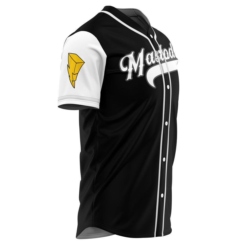 Personalized Mastadons Black Power Rangers Baseball Jersey