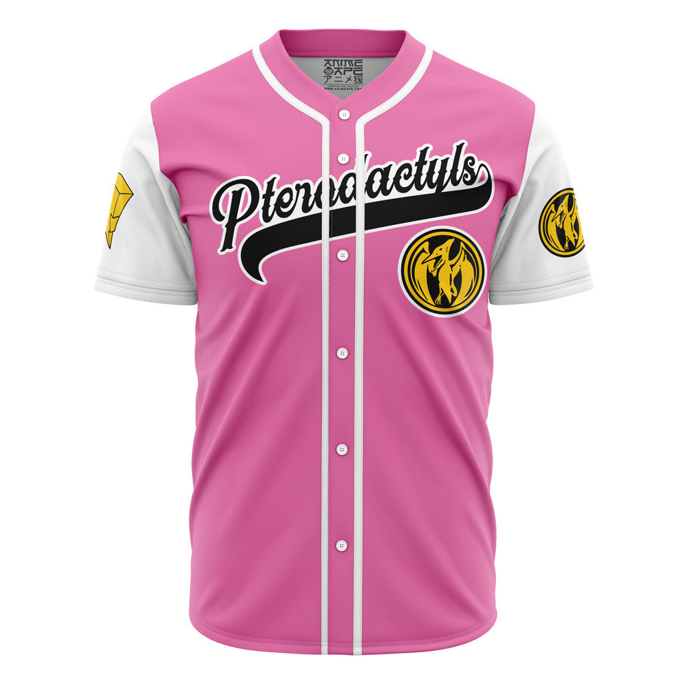 Personalized Pterodactyls Pink Power Rangers Baseball Jersey