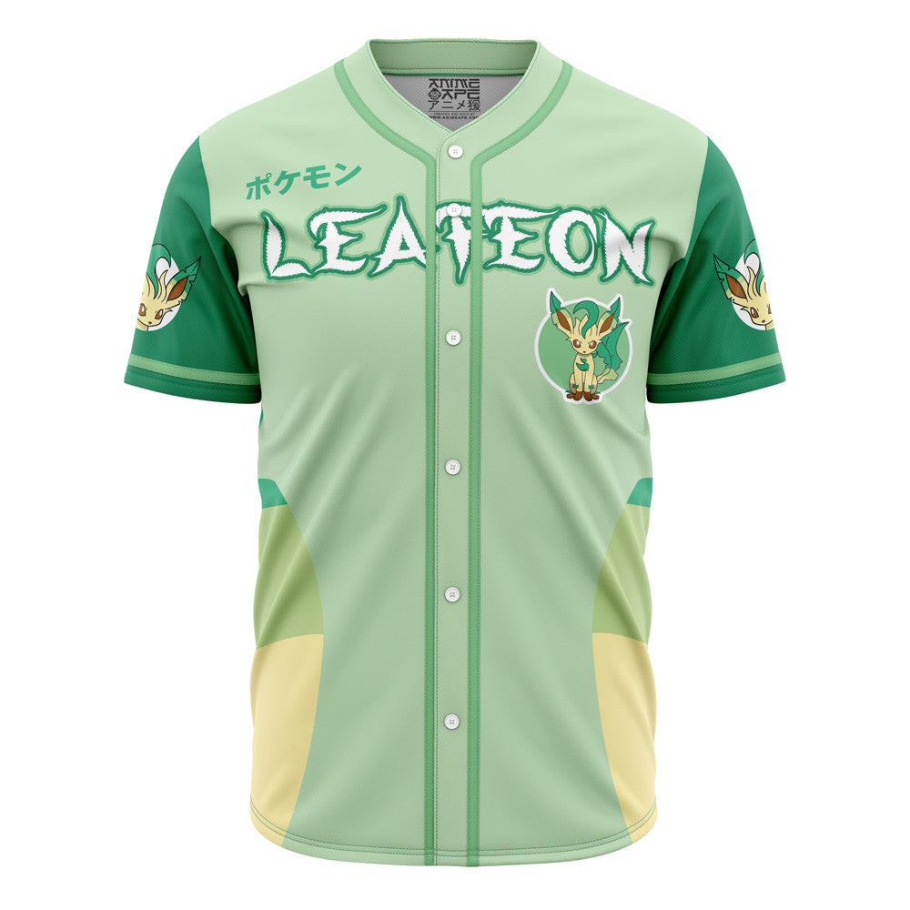 Personalized Leafeon Eeveelution Pokemon Baseball Jersey