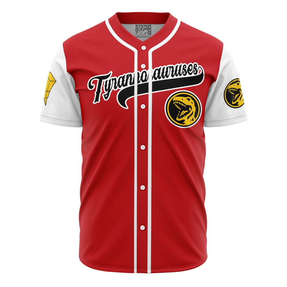 Personalized Tyrannosauruses Red Power Rangers Baseball Jersey