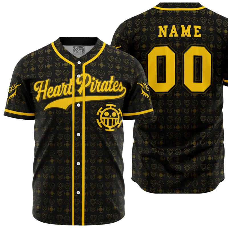 Personalized Heart Pirates Law V1 One Piece Baseball Jersey
