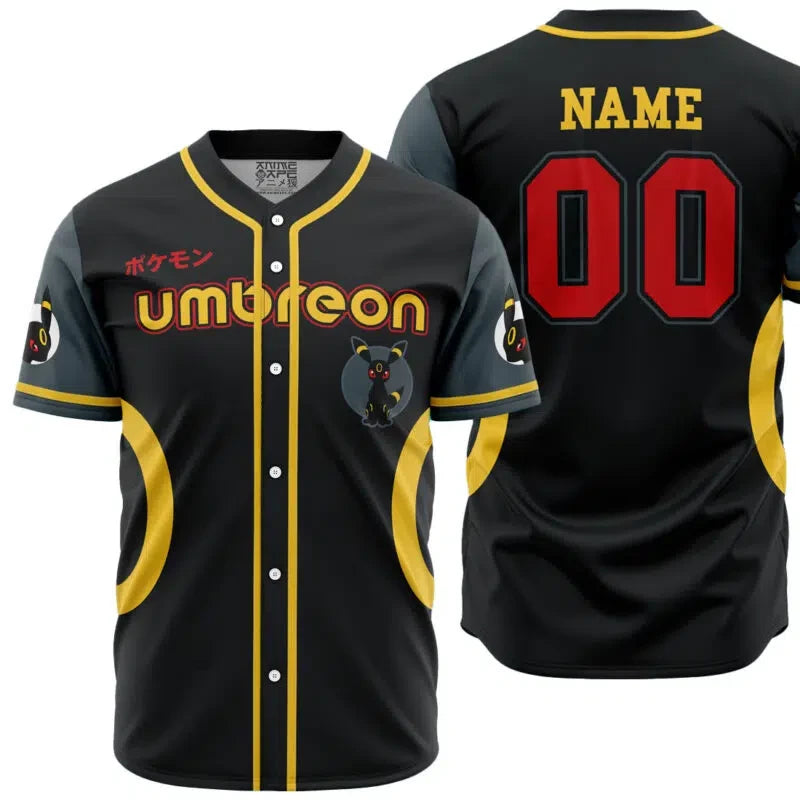 Personalized Umbreon Eeveelution Pokemon Baseball Jersey