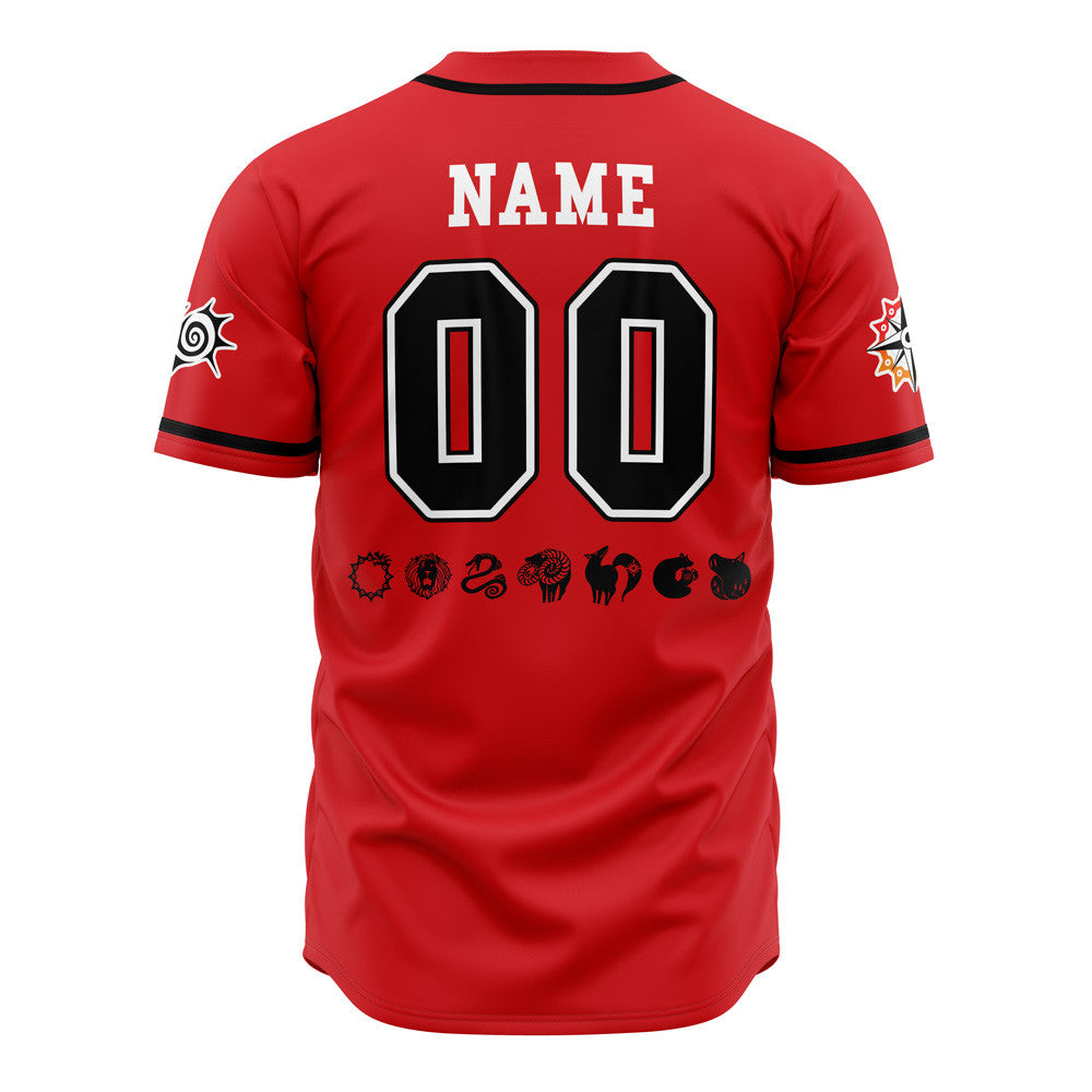 Personalized Meliodas Seven Deadly Sins Baseball Jersey