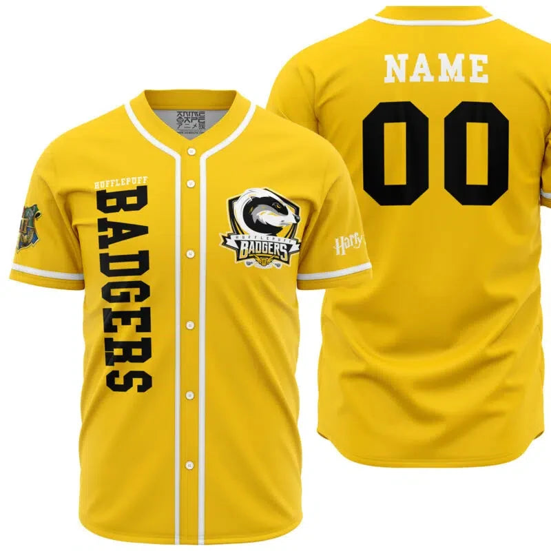 Personalized Hufflepuff Badgers House Harry Potter Baseball Jersey