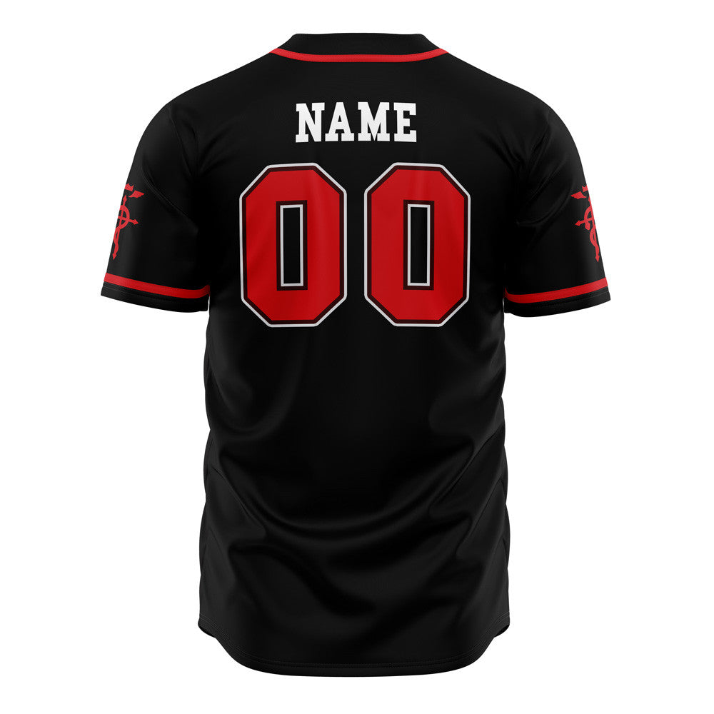 Personalized Elric Fullmetal Alchemist Baseball Jersey
