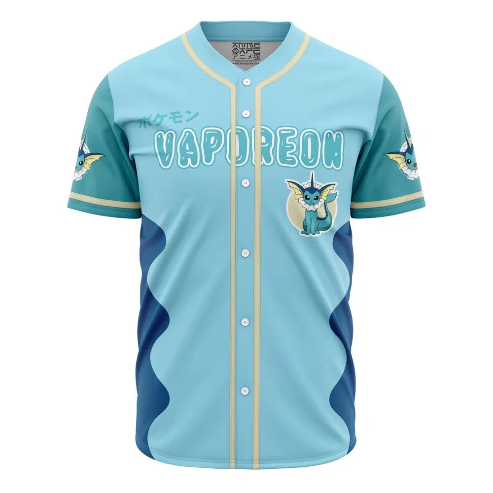 Personalized Vaporeon Eeveelution Pokemon Baseball Jersey