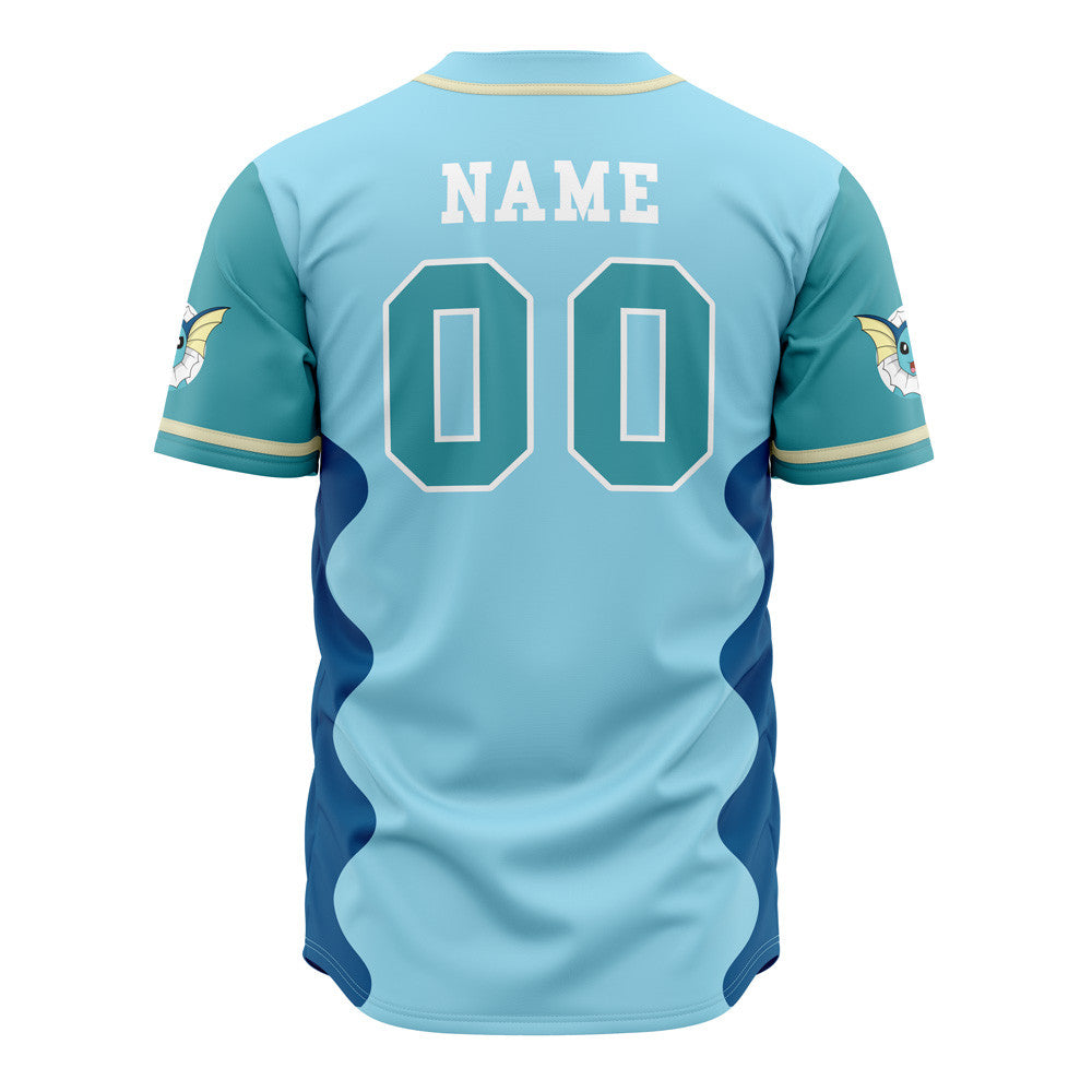 Personalized Vaporeon Eeveelution Pokemon Baseball Jersey