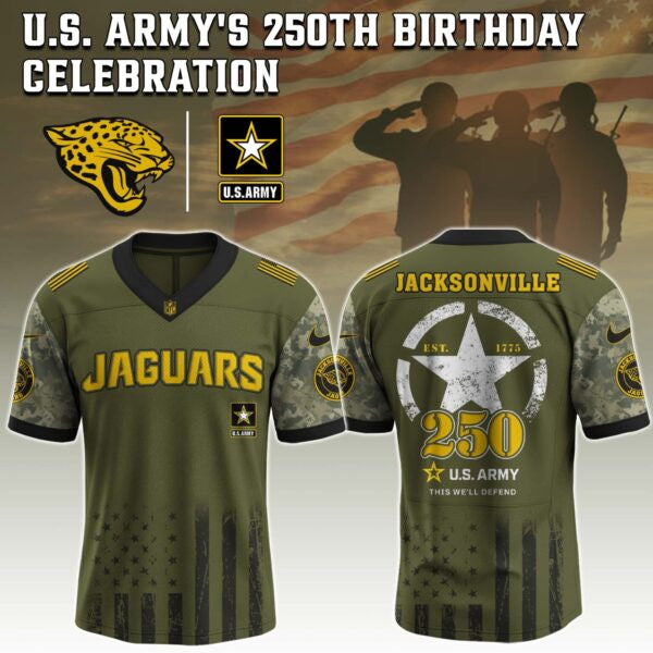 Jacksonville Jaguars NFL x U.S. ARMY'S 250TH Birthday Special Edition Jersey