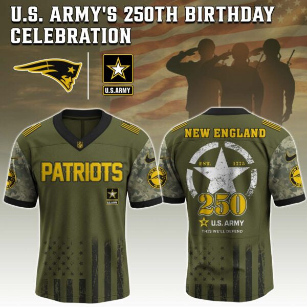 New England Patriots NFL x U.S. ARMY'S 250TH Birthday Special Edition Jersey