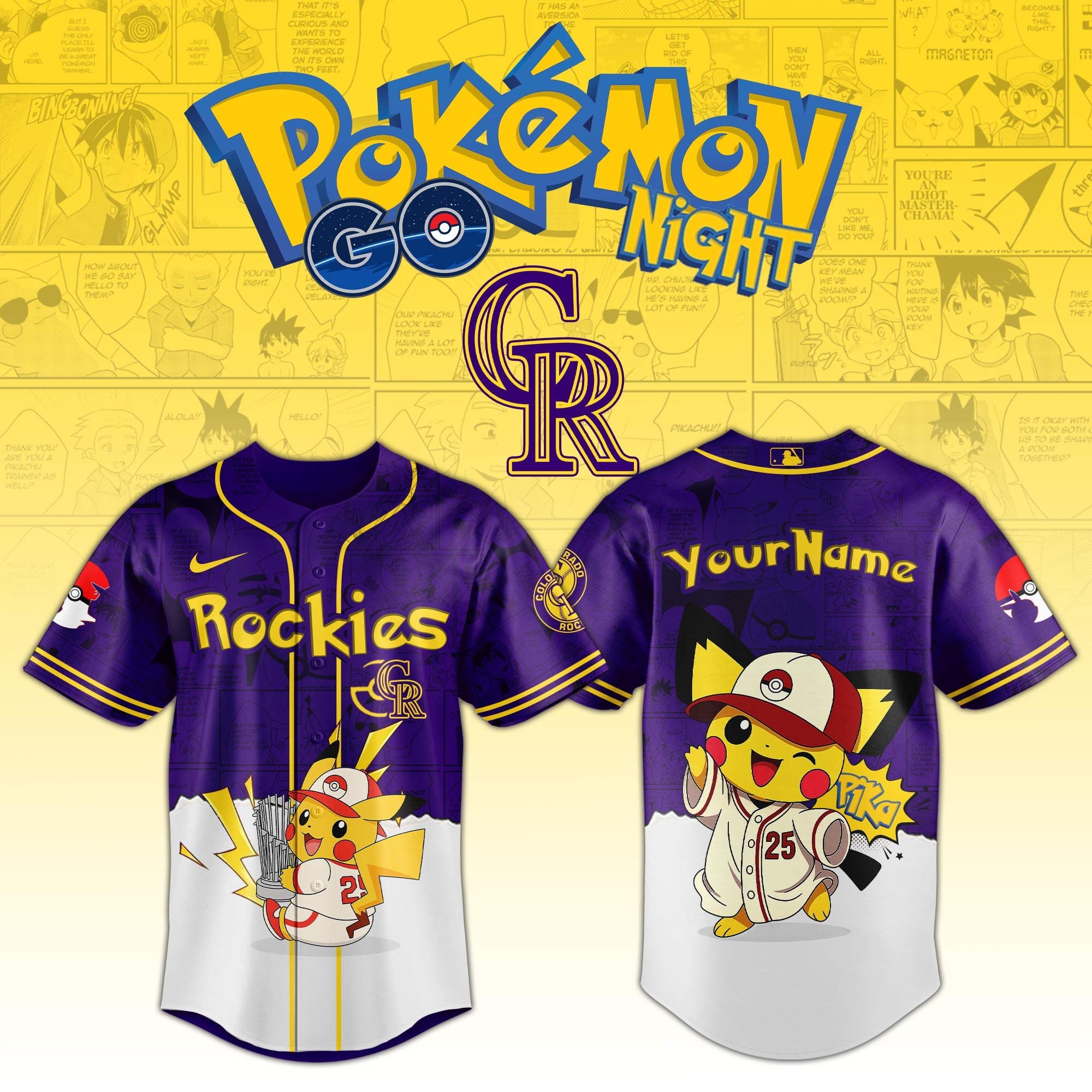 Colorado Rockies V2 × Pokémon GO Night 2025 Limited Edition Jersey