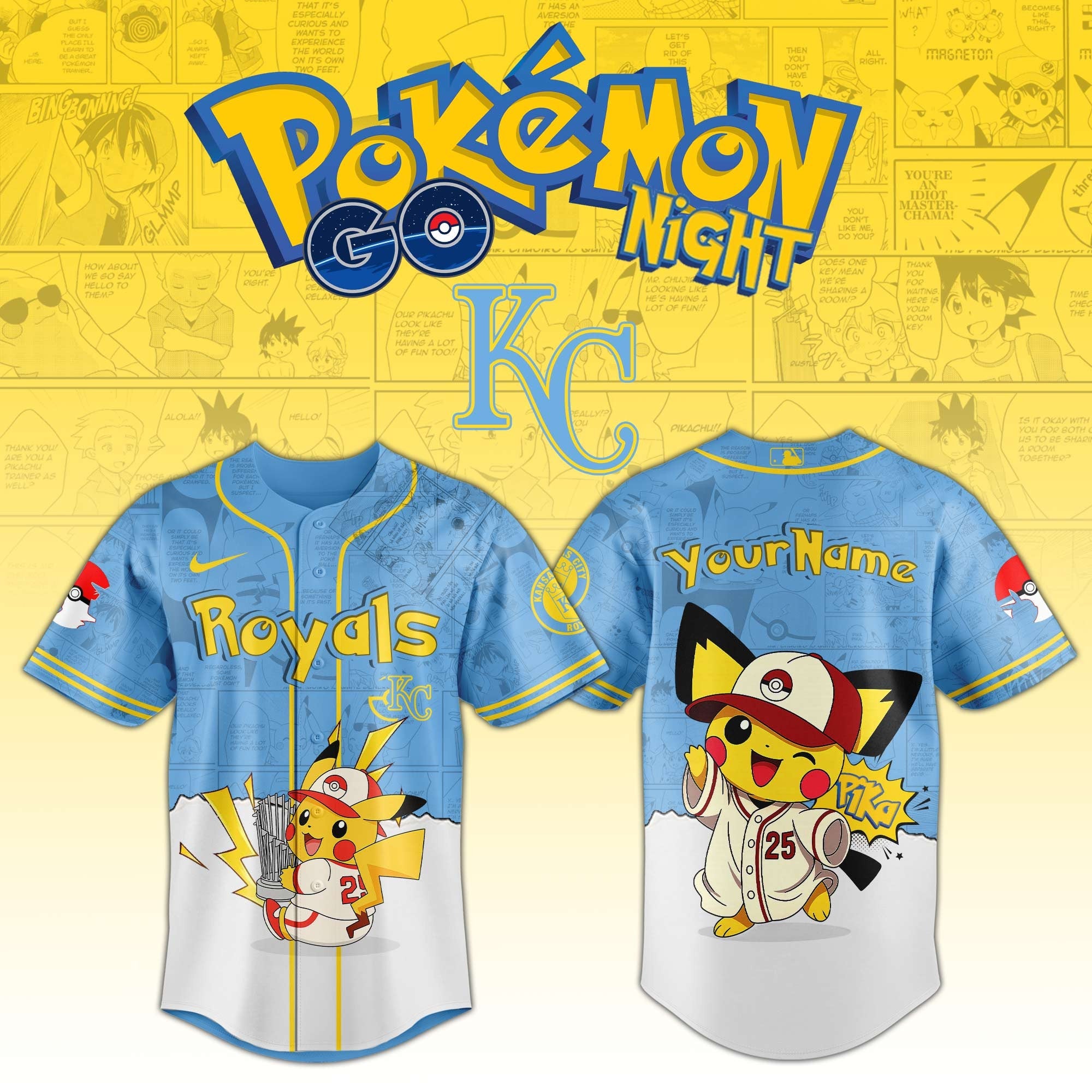 Kansas City Royals V2 × Pokémon GO Night 2025 Limited Edition Jersey