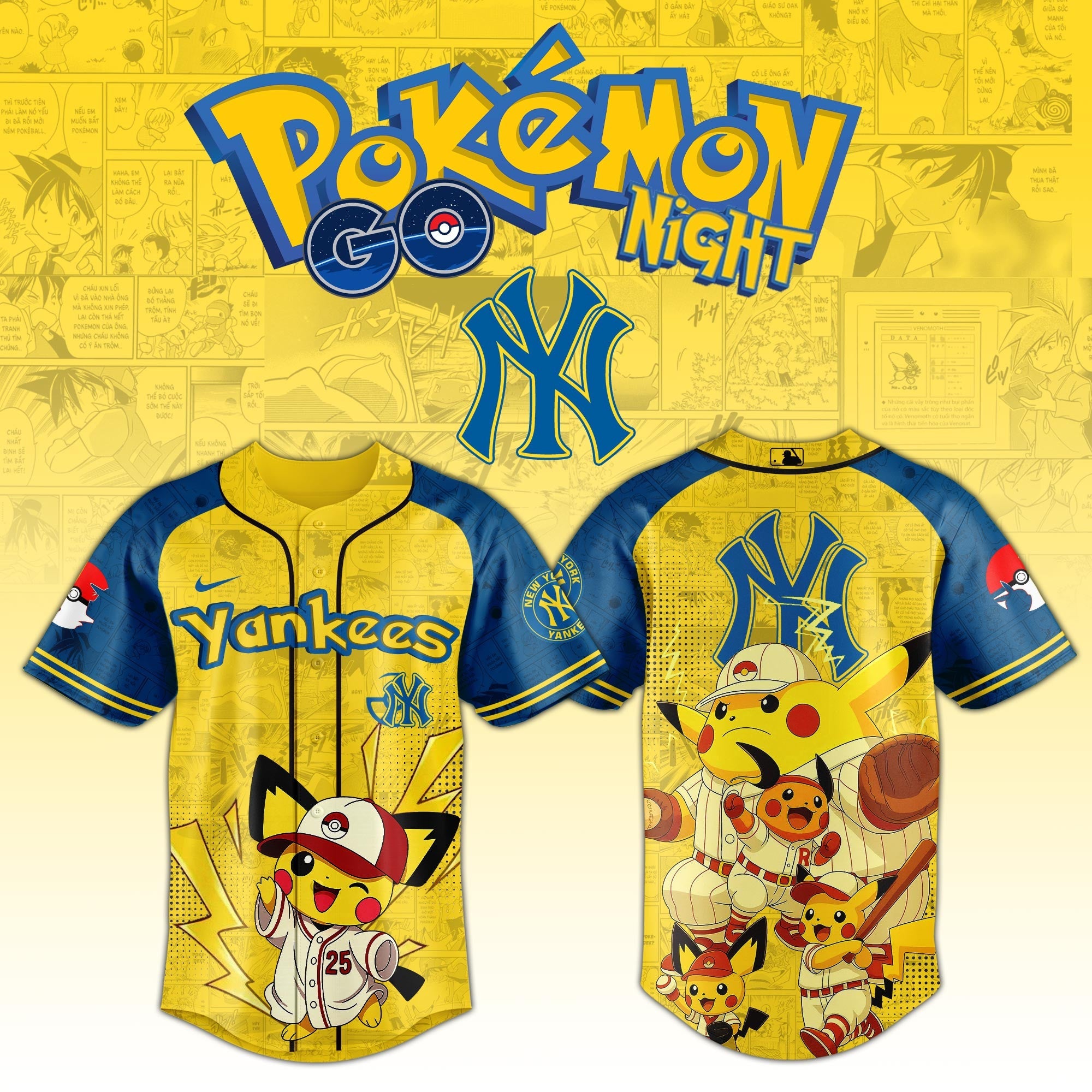 New York Yankees MLB × Pokémon GO Night 2025 Limited Edition Jersey