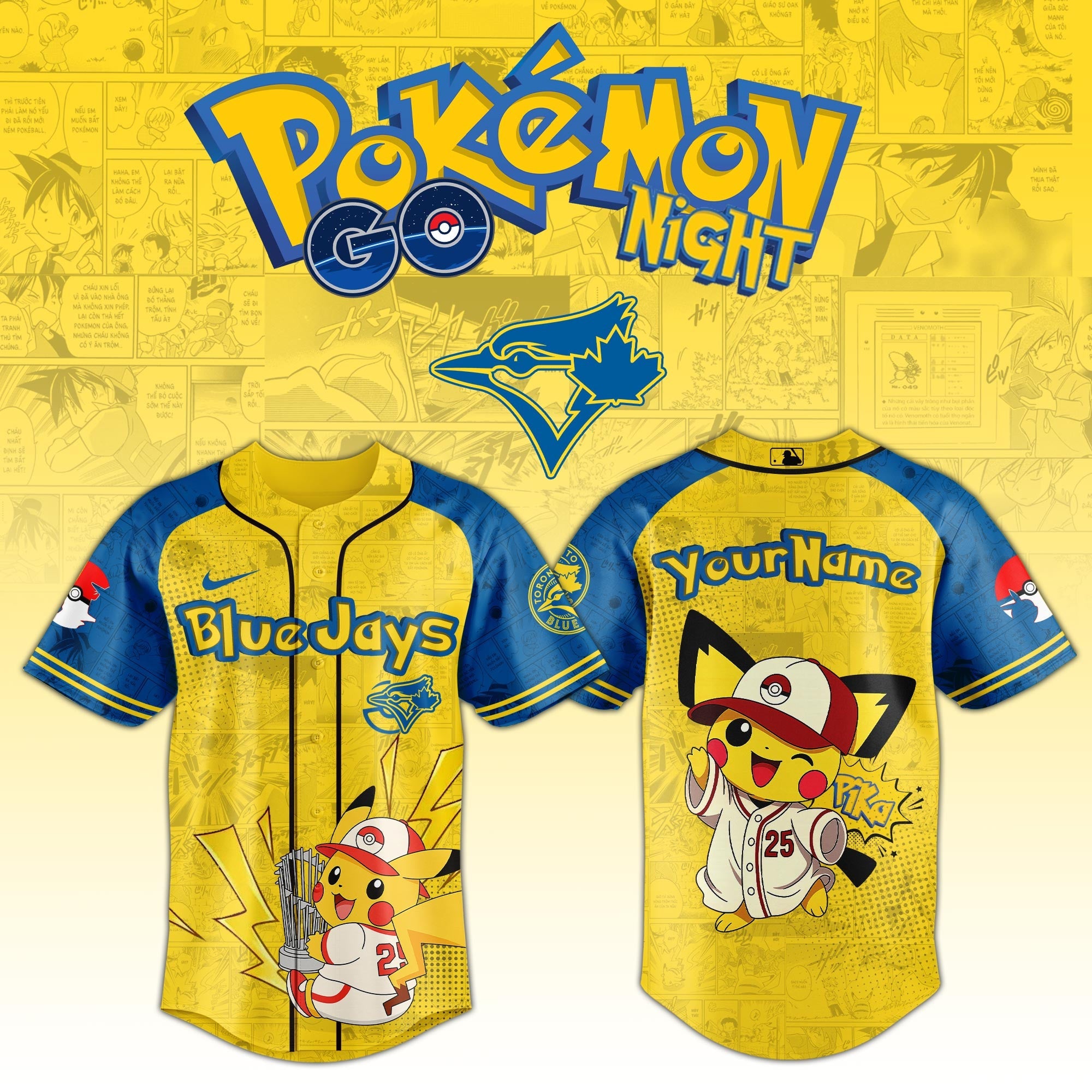 Toronto Blue Jays × Pokémon GO Night 2025 Limited Edition Jersey