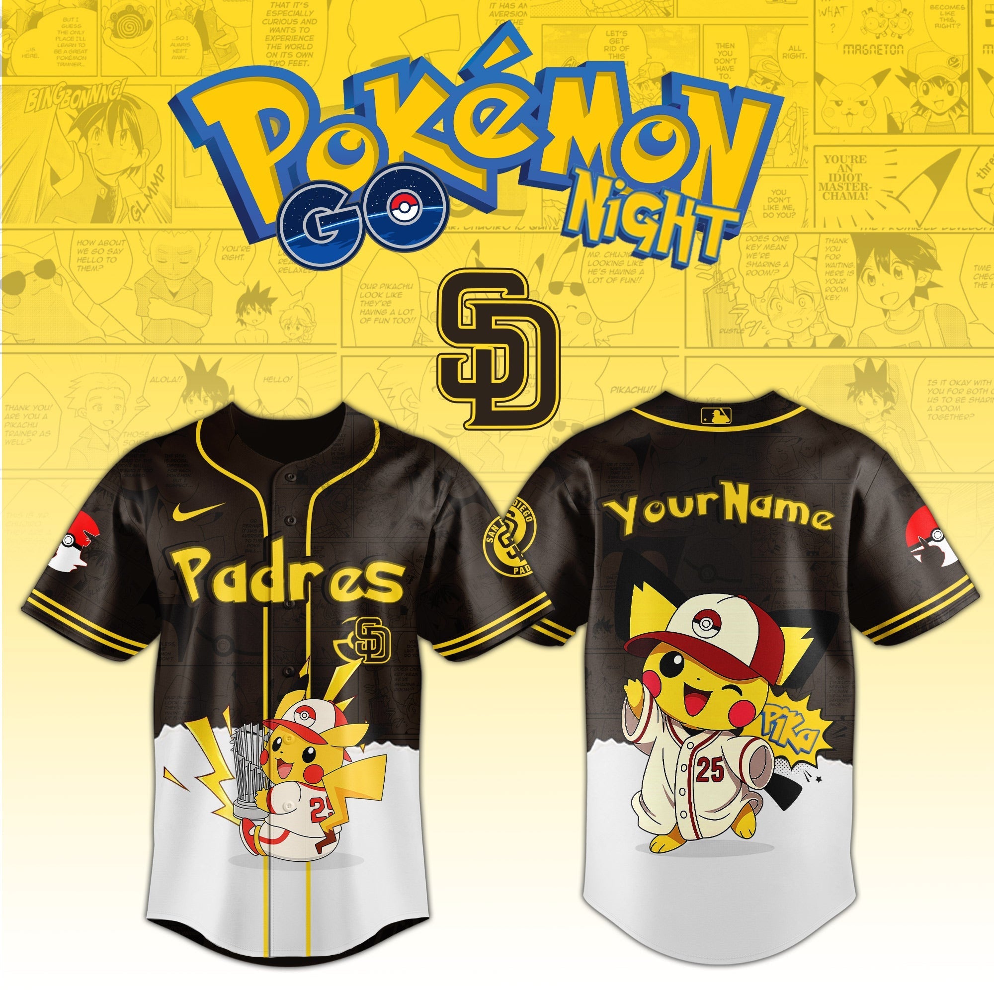 San Diego Padres V2 × Pokémon GO Night 2025 Limited Edition Jersey