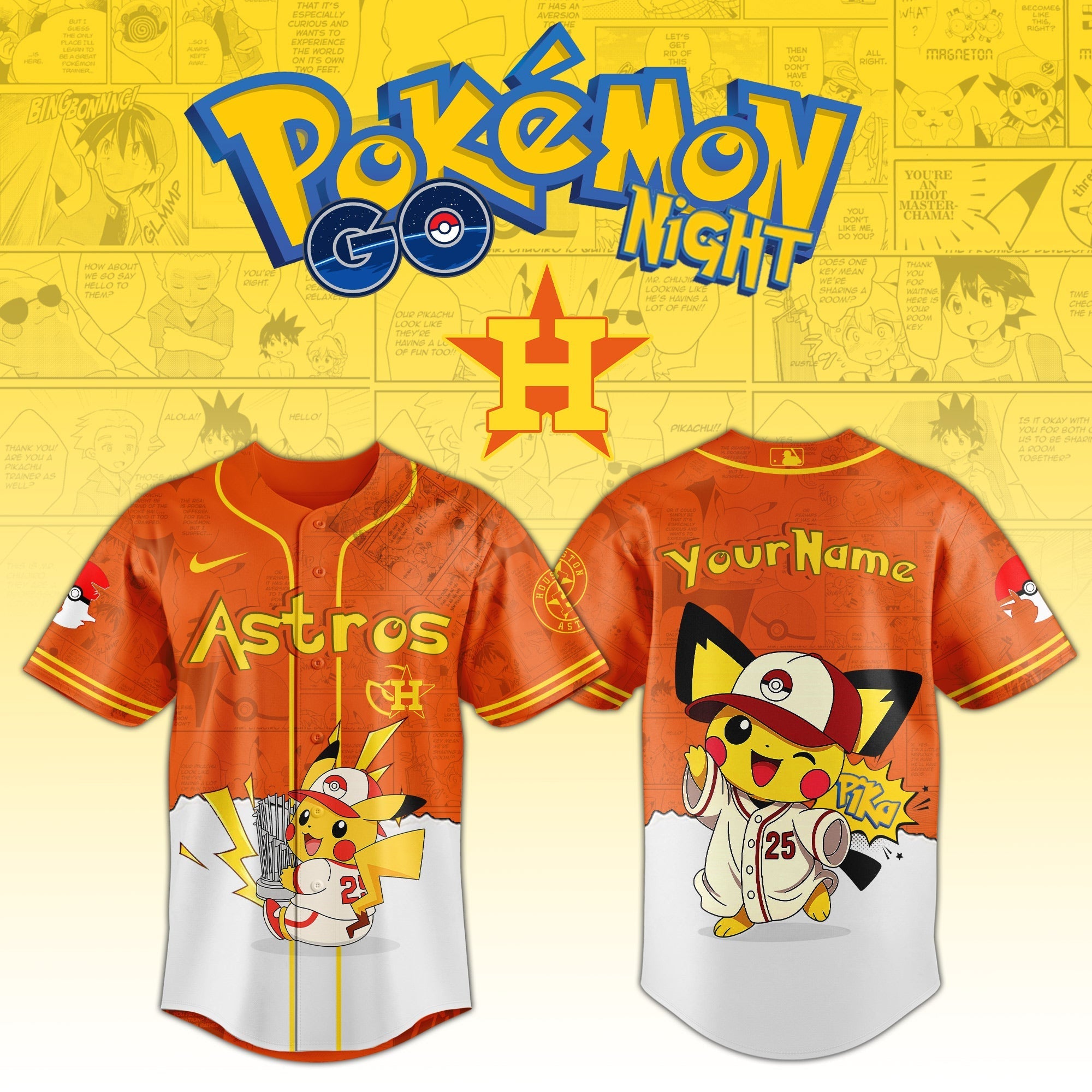 Houston Astros V2 × Pokémon GO Night 2025 Limited Edition Jersey