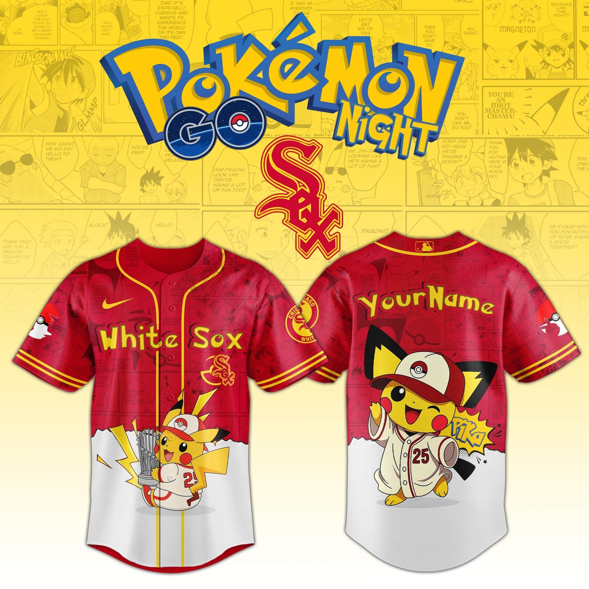 Chicago White Sox V2 × Pokémon GO Night 2025 Limited Edition Jersey