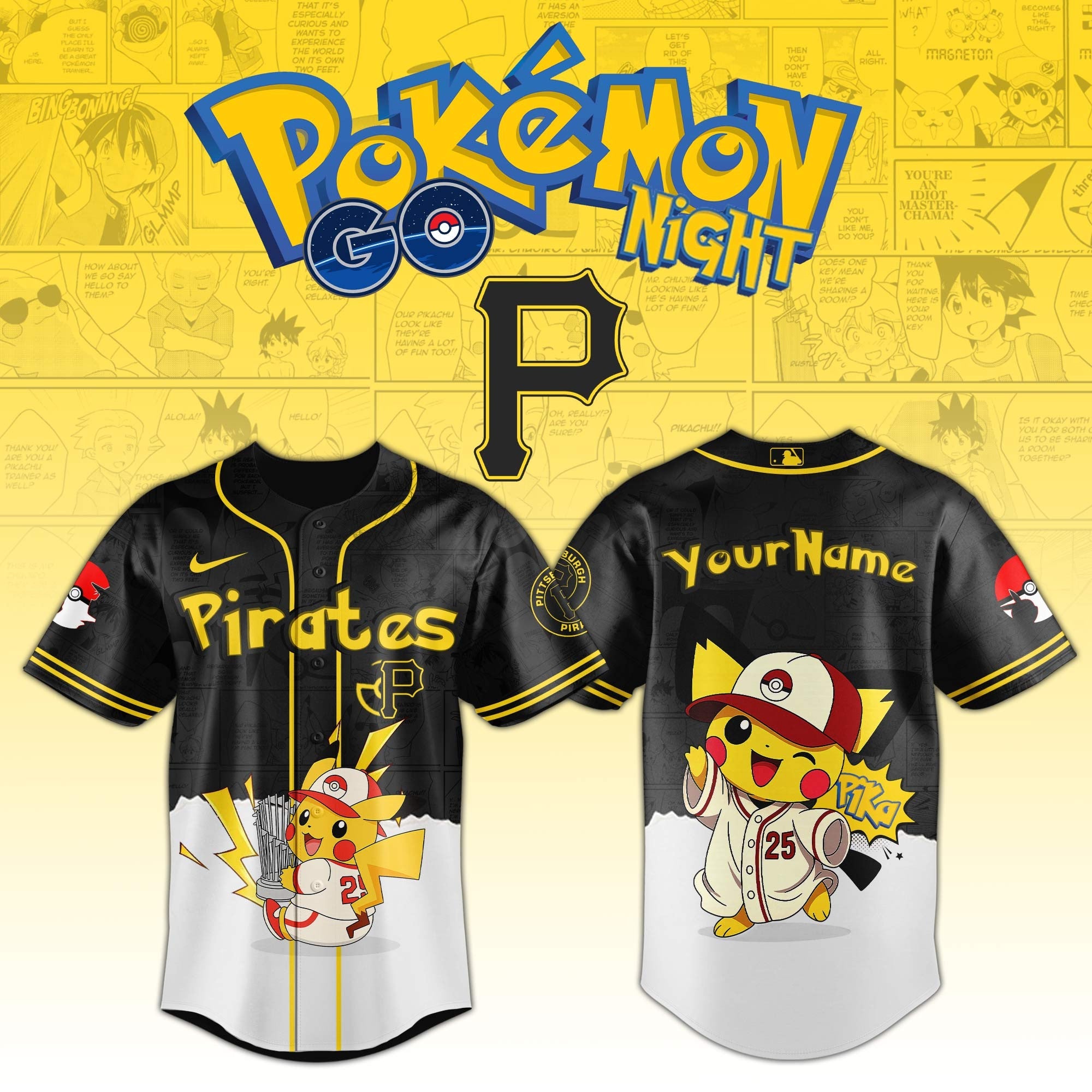 Pittsburgh Pirates V2 × Pokémon GO Night 2025 Limited Edition Jersey