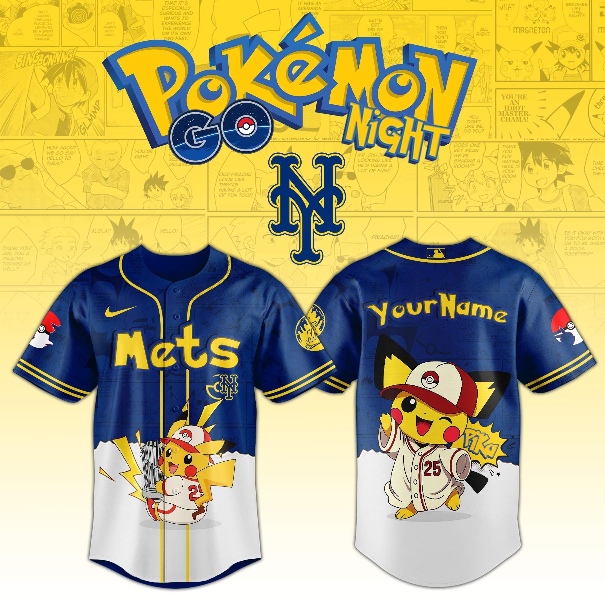 New York Mets V2 × Pokémon GO Night 2025 Limited Edition Jersey