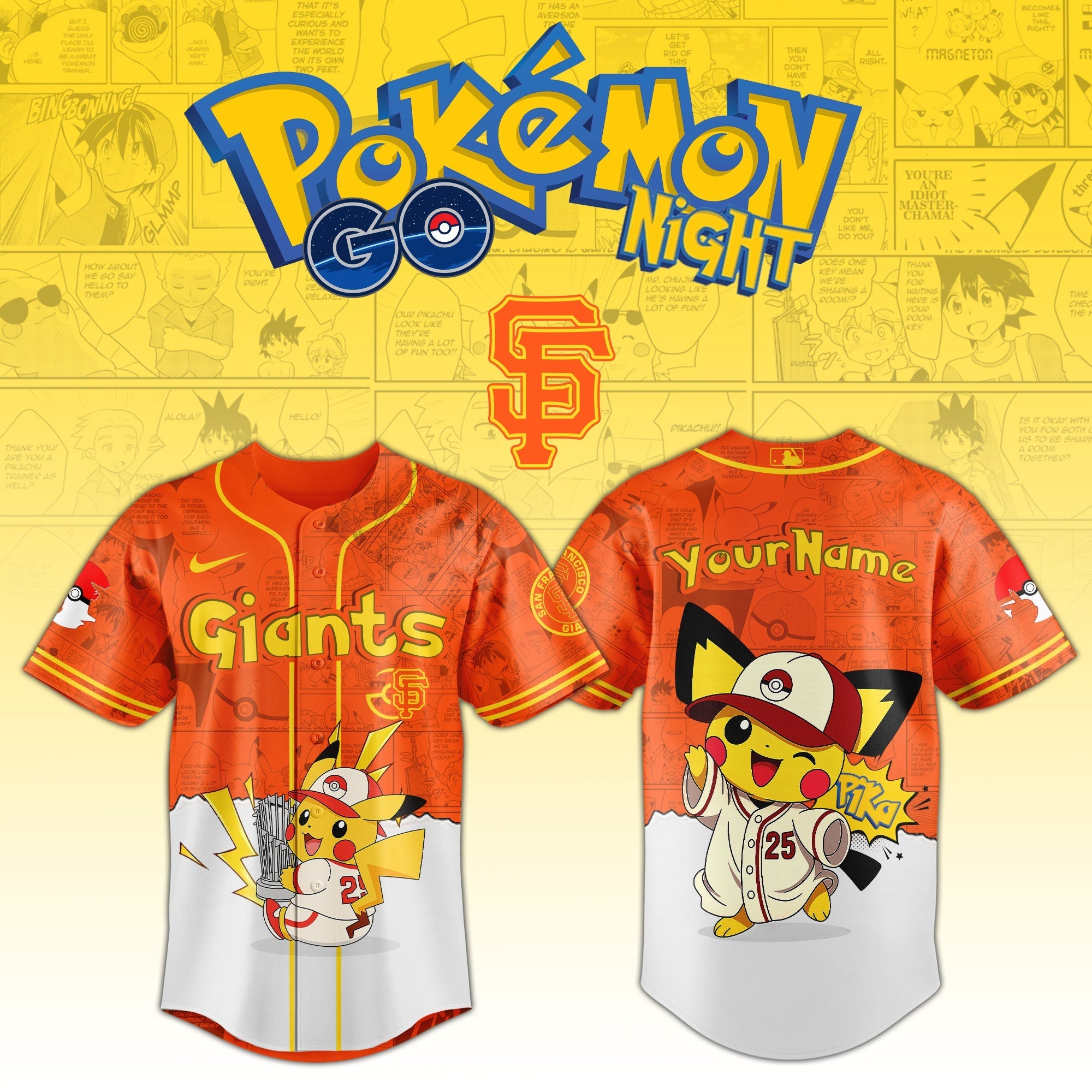 San Francisco Giants V2 × Pokémon GO Night 2025 Limited Edition Jersey