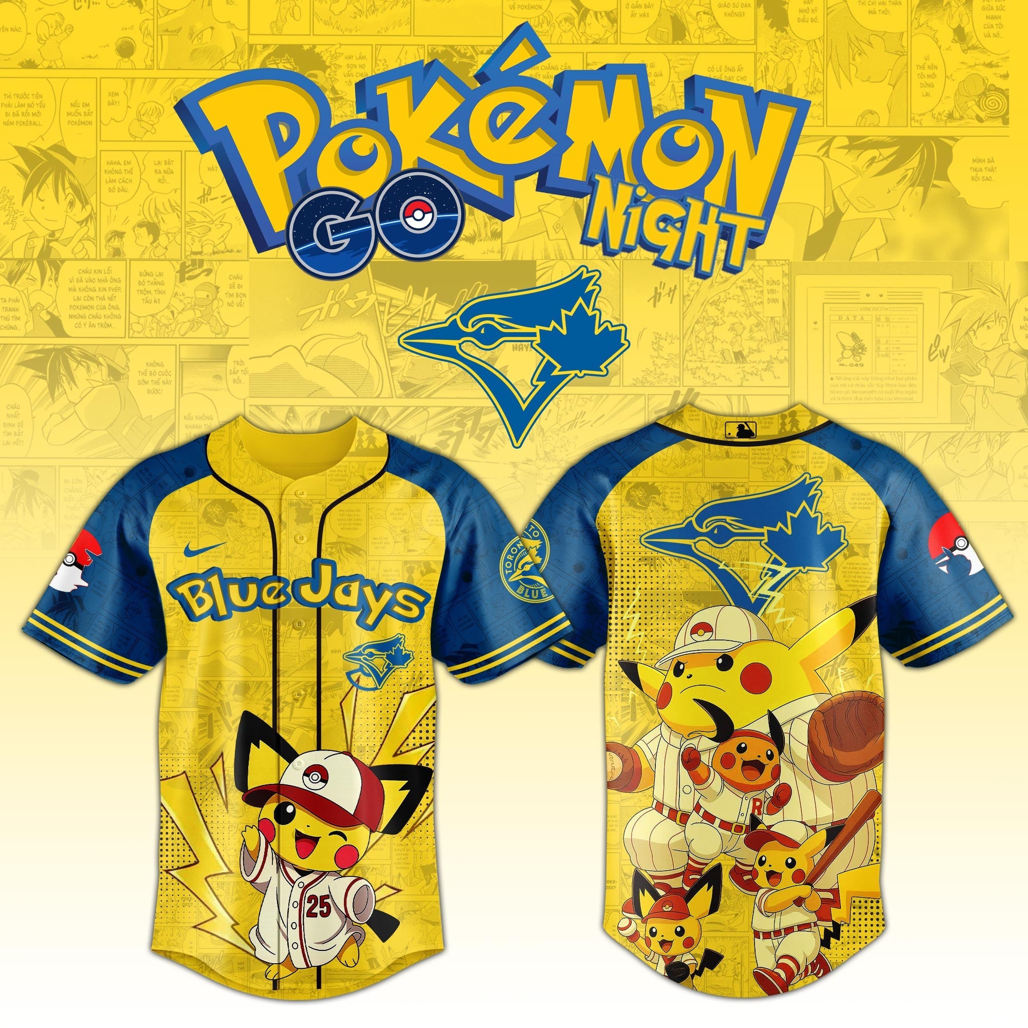 Toronto Blue Jays MLB × Pokémon GO Night 2025 Limited Edition Jersey