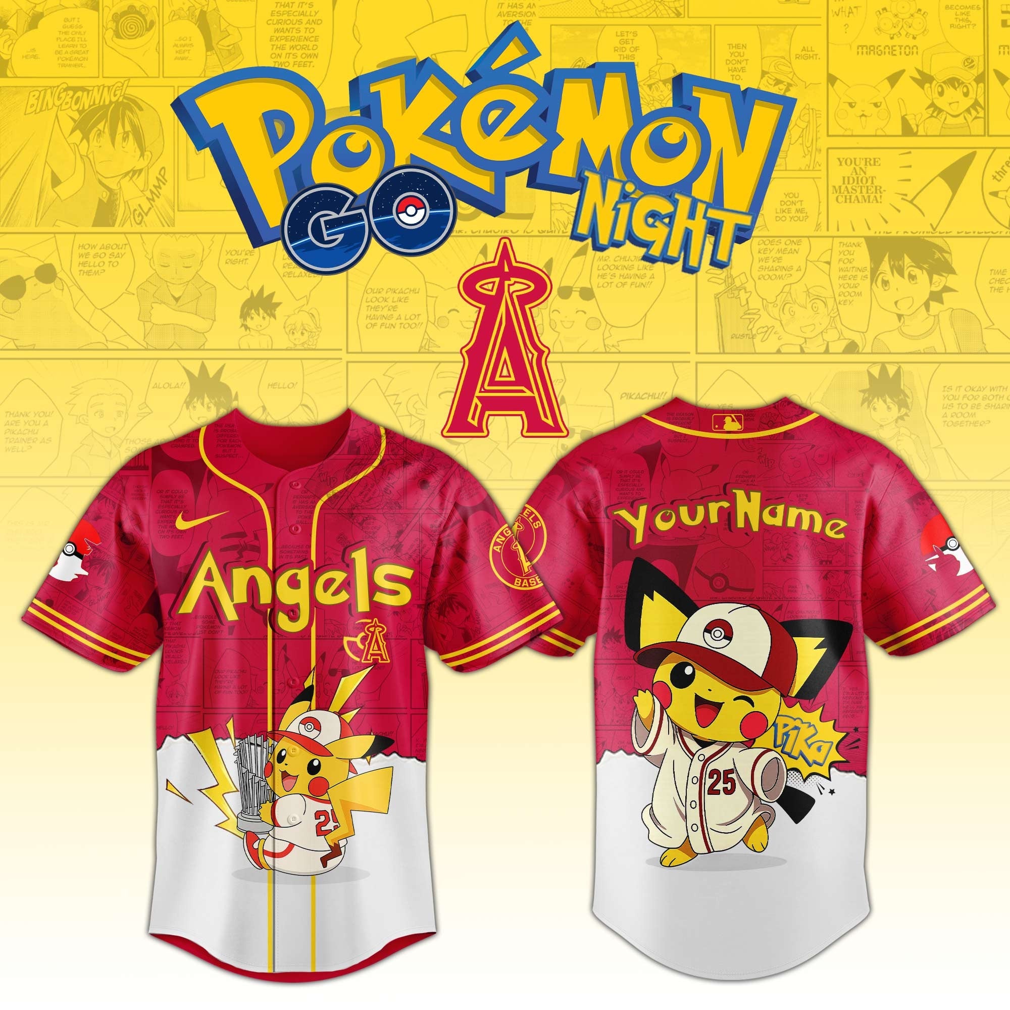 Los Angeles Angels V2 × Pokémon GO Night 2025 Limited Edition Jersey