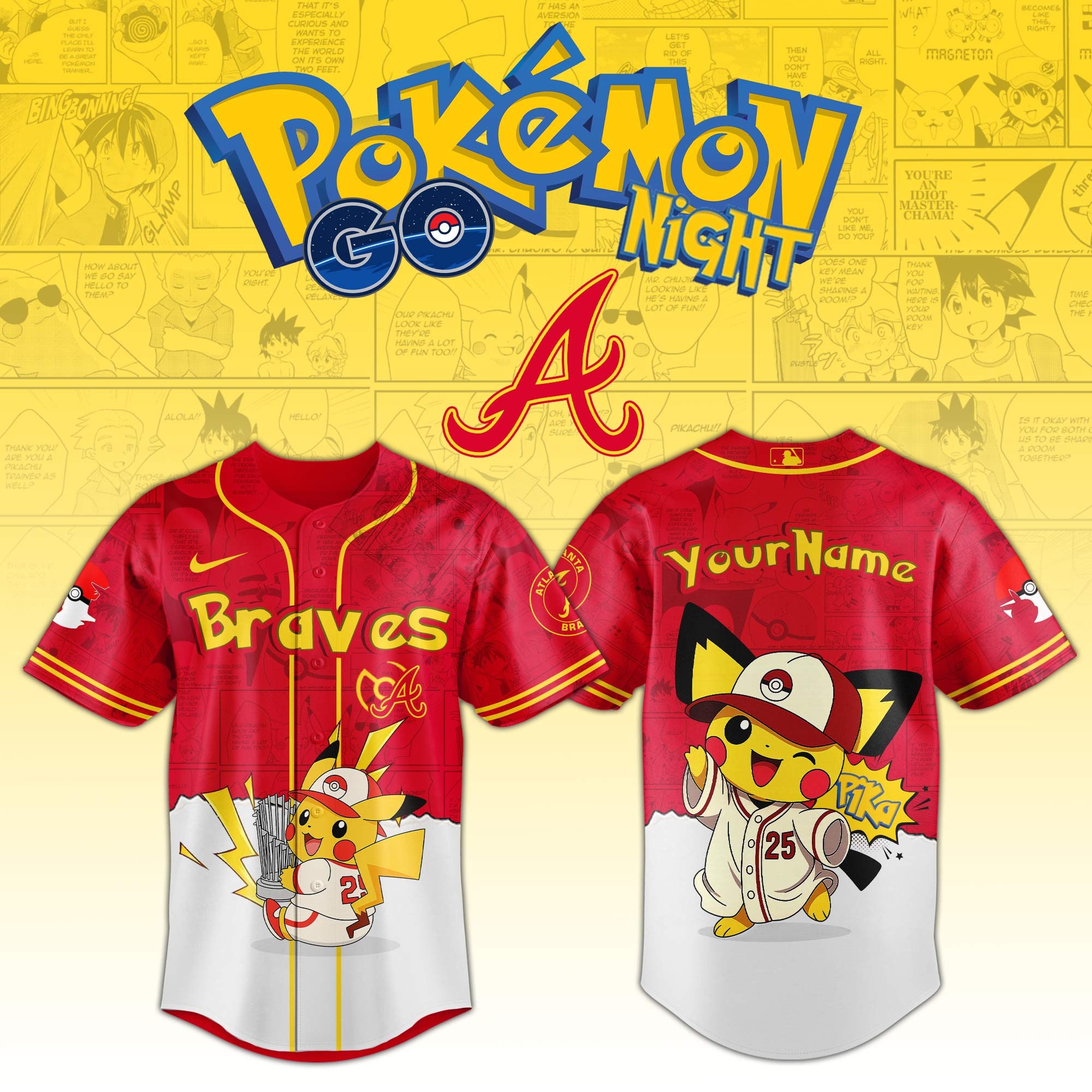 Atlanta Braves V2 × Pokémon GO Night 2025 Limited Edition Jersey