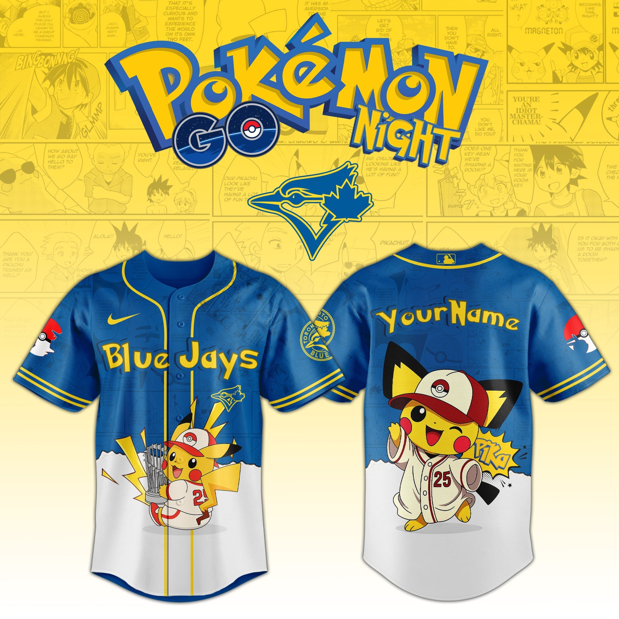 Toronto Blue Jays V2 × Pokémon GO Night 2025 Limited Edition Jersey