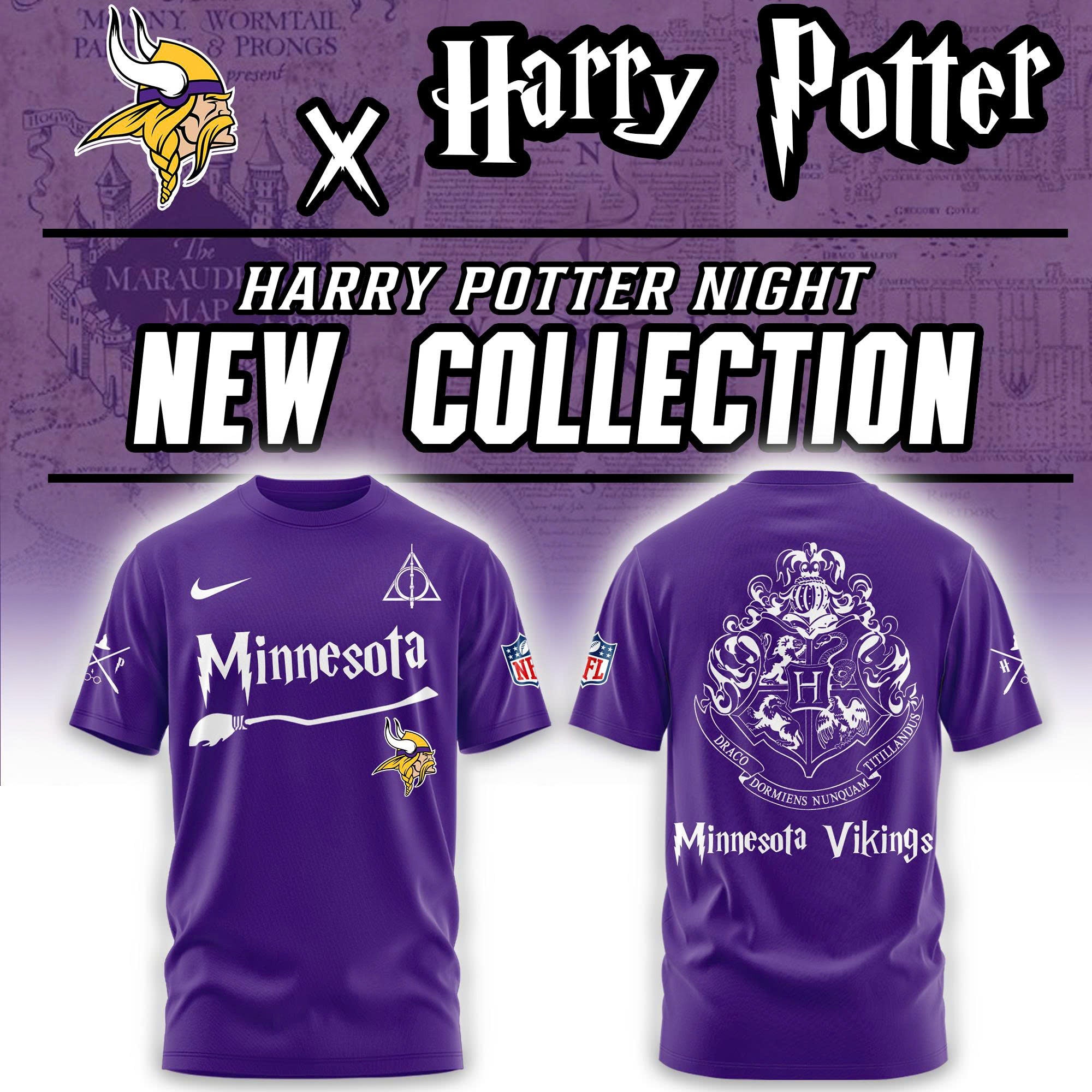 Minnesota Vikings Harry Potter Combo Tshirt | Jogger | Cap