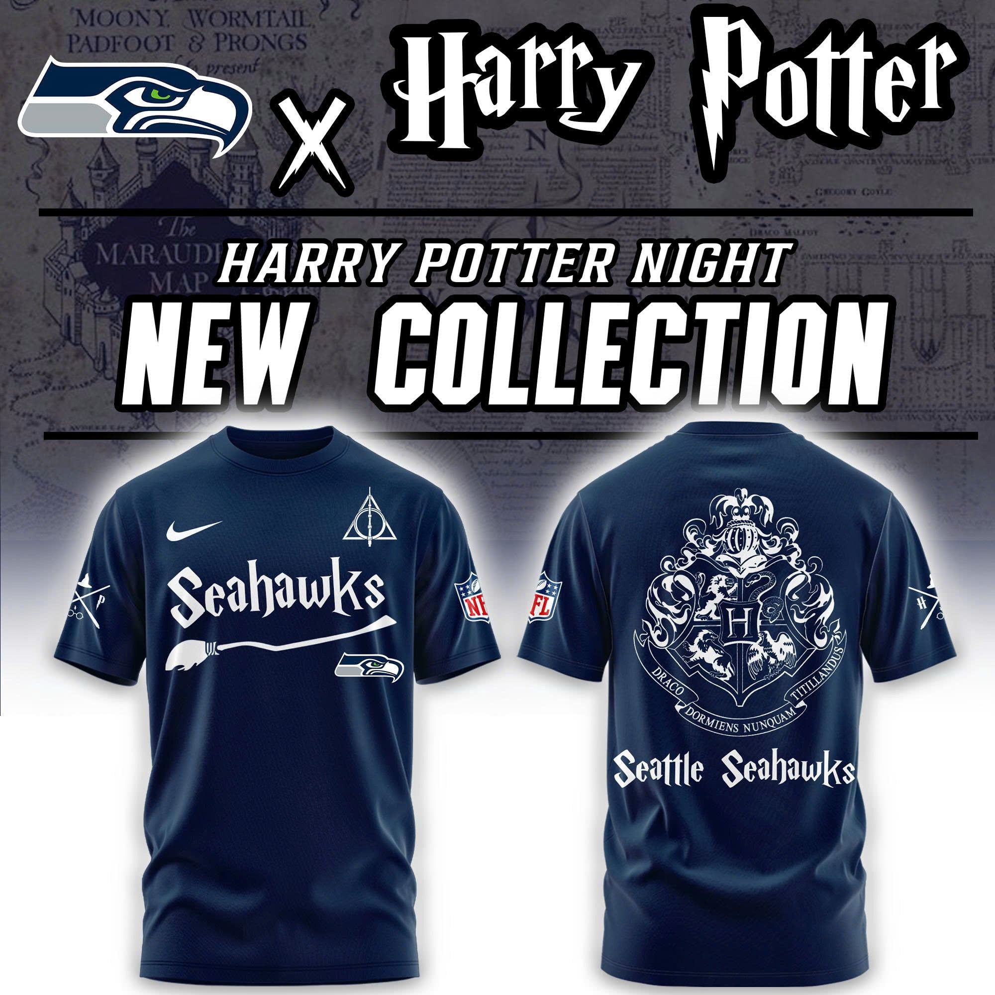 Seattle Seahawks Harry Potter Combo Tshirt | Jogger | Cap