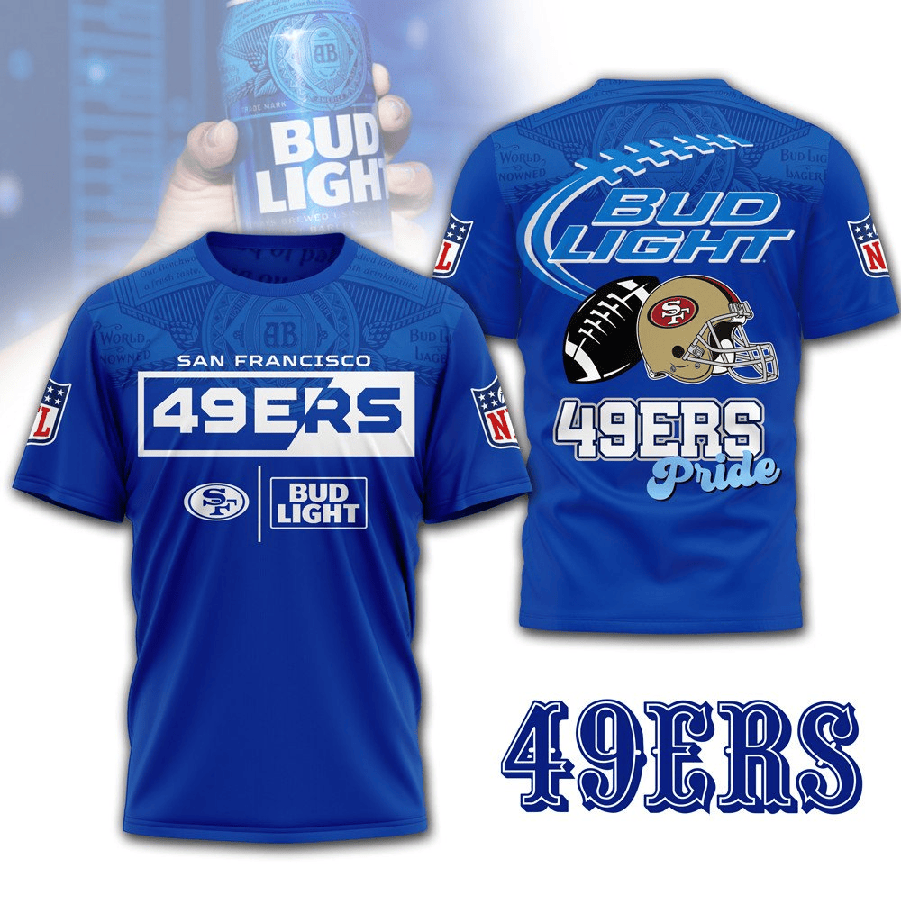 SF49 Premium NFL x Bud Light 3D T-shirt
